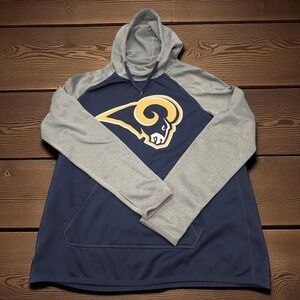 Nike Los Angeles Rams Hoodie Sweatshirt NFL Football Pullover Gray Navy Mens Med